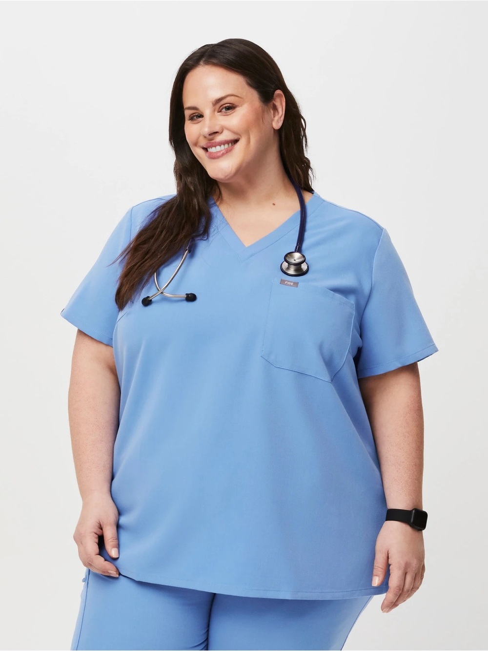 FIGS Women’s Catarina Scrub Top in Ceil Blue